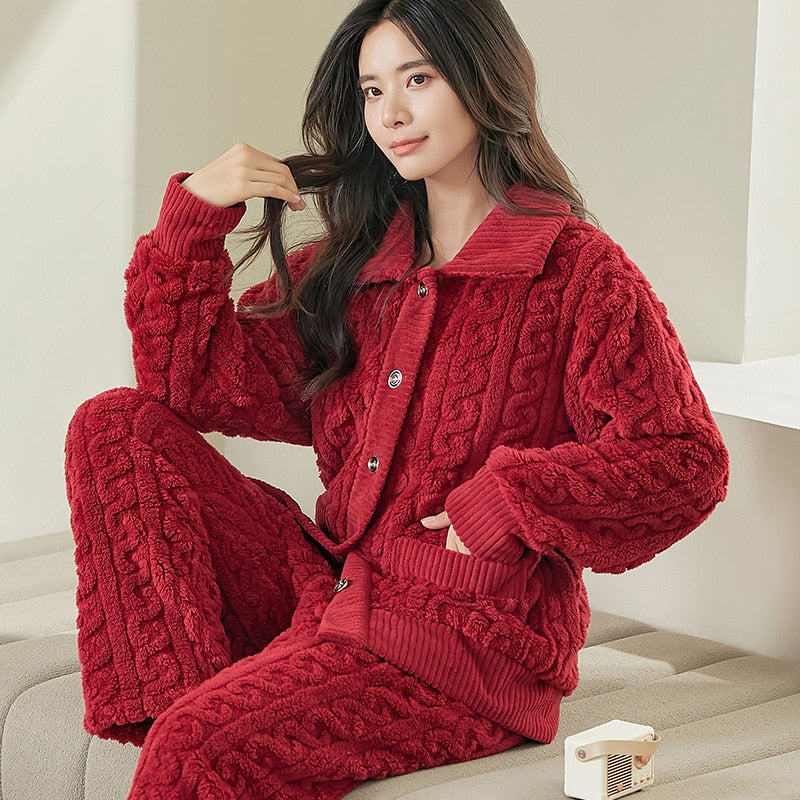 Ensemble d'intérieur cardigan torsadé mixte