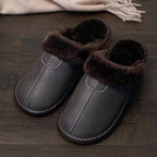 Pantoufles d'hiver en cuir homme