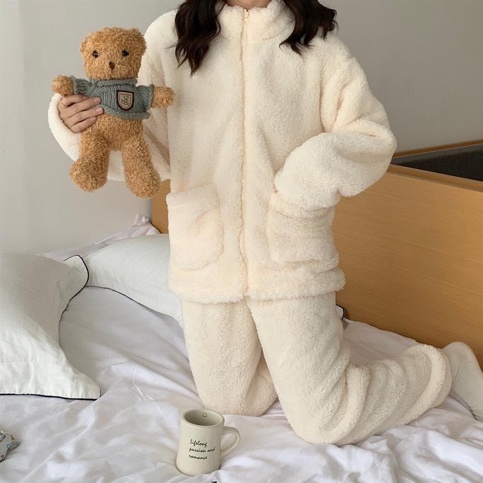 Ensemble pyjama cocooning en peluche - Femme