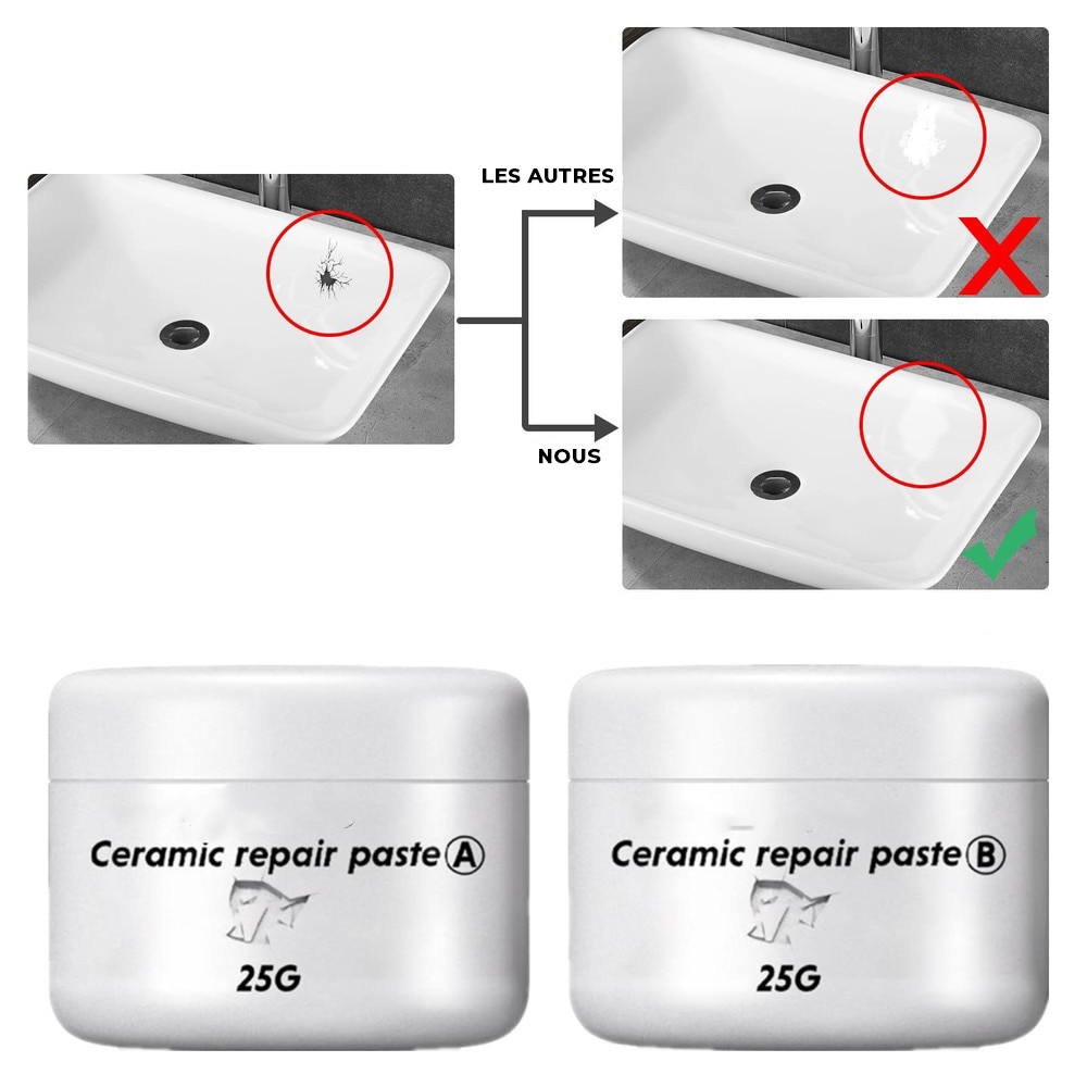 [Lot de 2] Pâte de Réparation de Céramique
