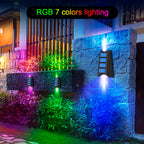 Lot de 4 Appliques murales solaires RVB