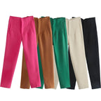 Pantalon taille haute pour femme
