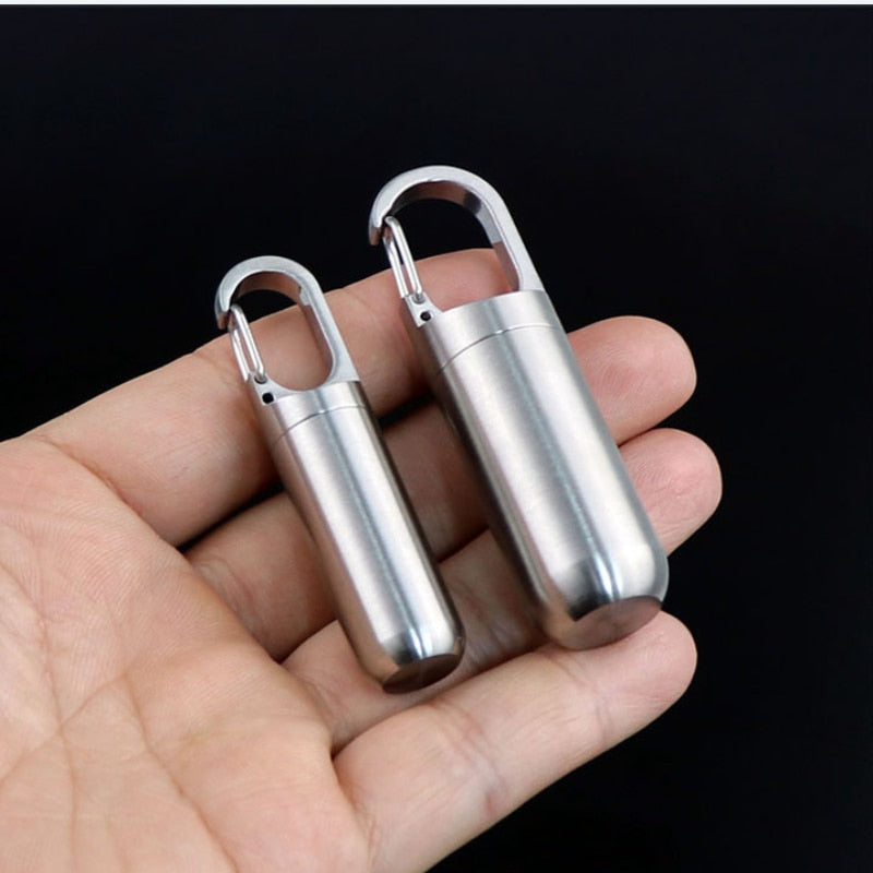 2x Mini Porte Clé Boîte à Pilules Waterproof