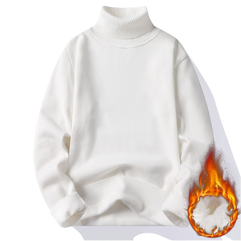 Pull à col roulé polaire rembourré pour homme