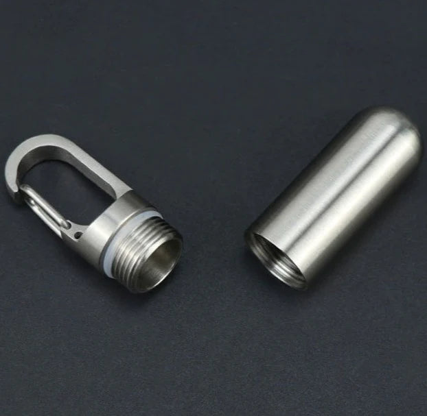 2x Mini Porte Clé Boîte à Pilules Waterproof