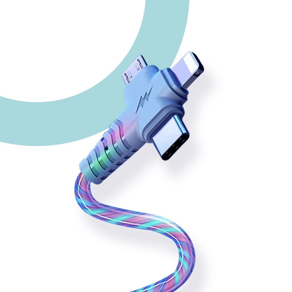 Câble de recharge lumineux 3 en 1