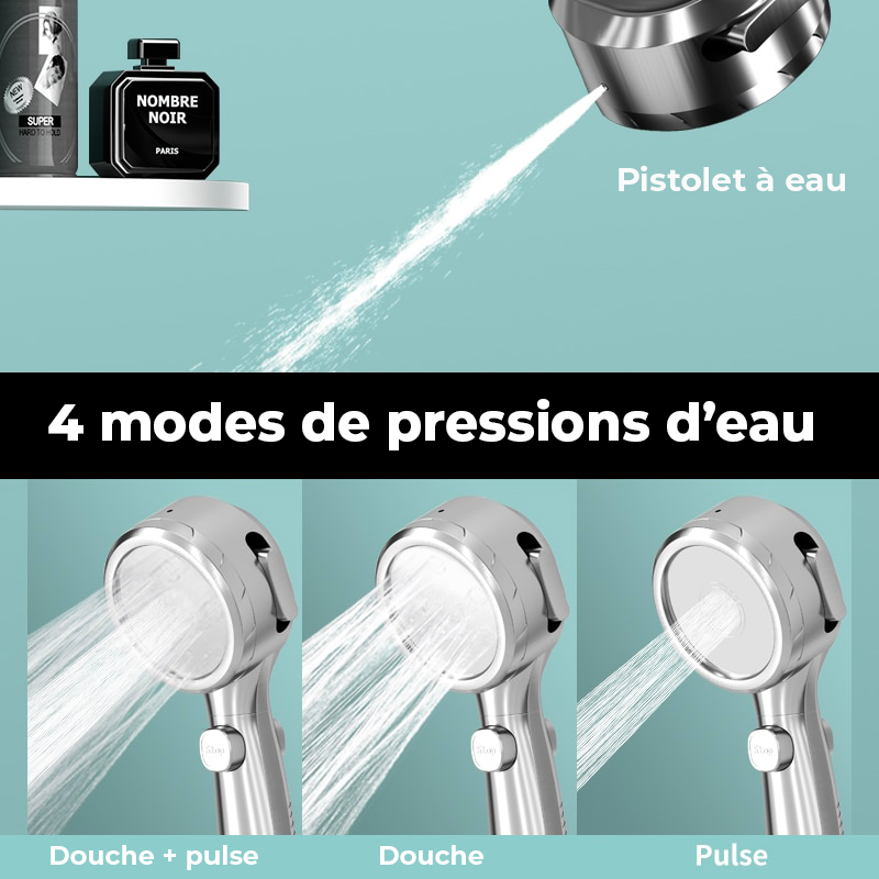 Pommeau de douche haute pression 4 modes