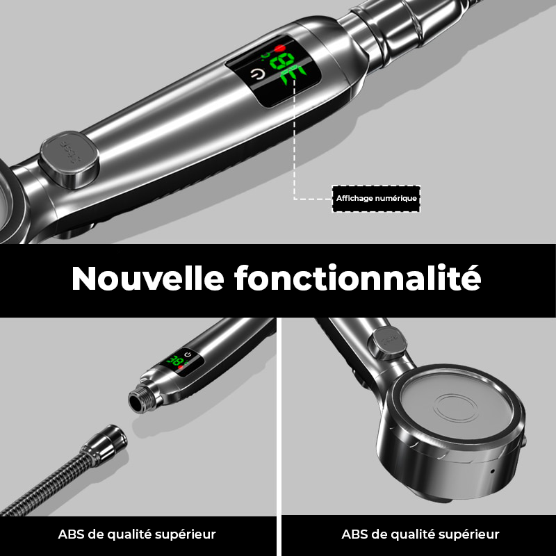 Pommeau de douche haute pression 4 modes