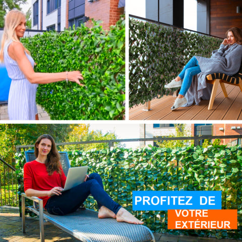 Clôture de jardin extensible en plantes artificielles