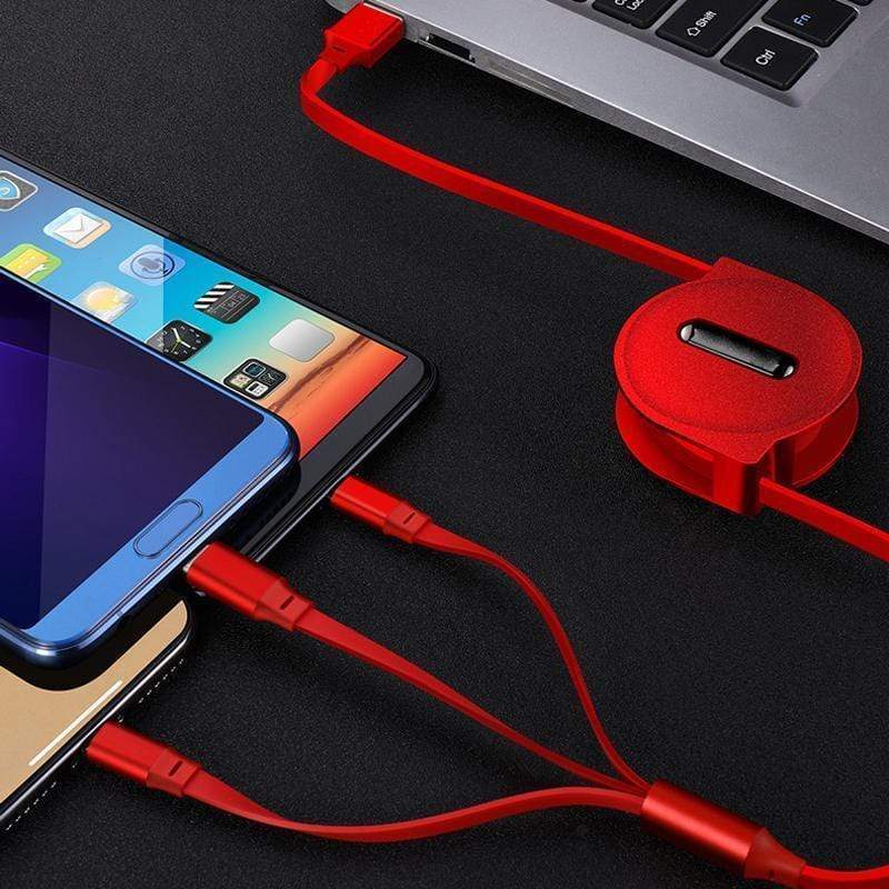 Câble USB rétractable 3 en 1 - [1 acheté = 1 OFFERT]
