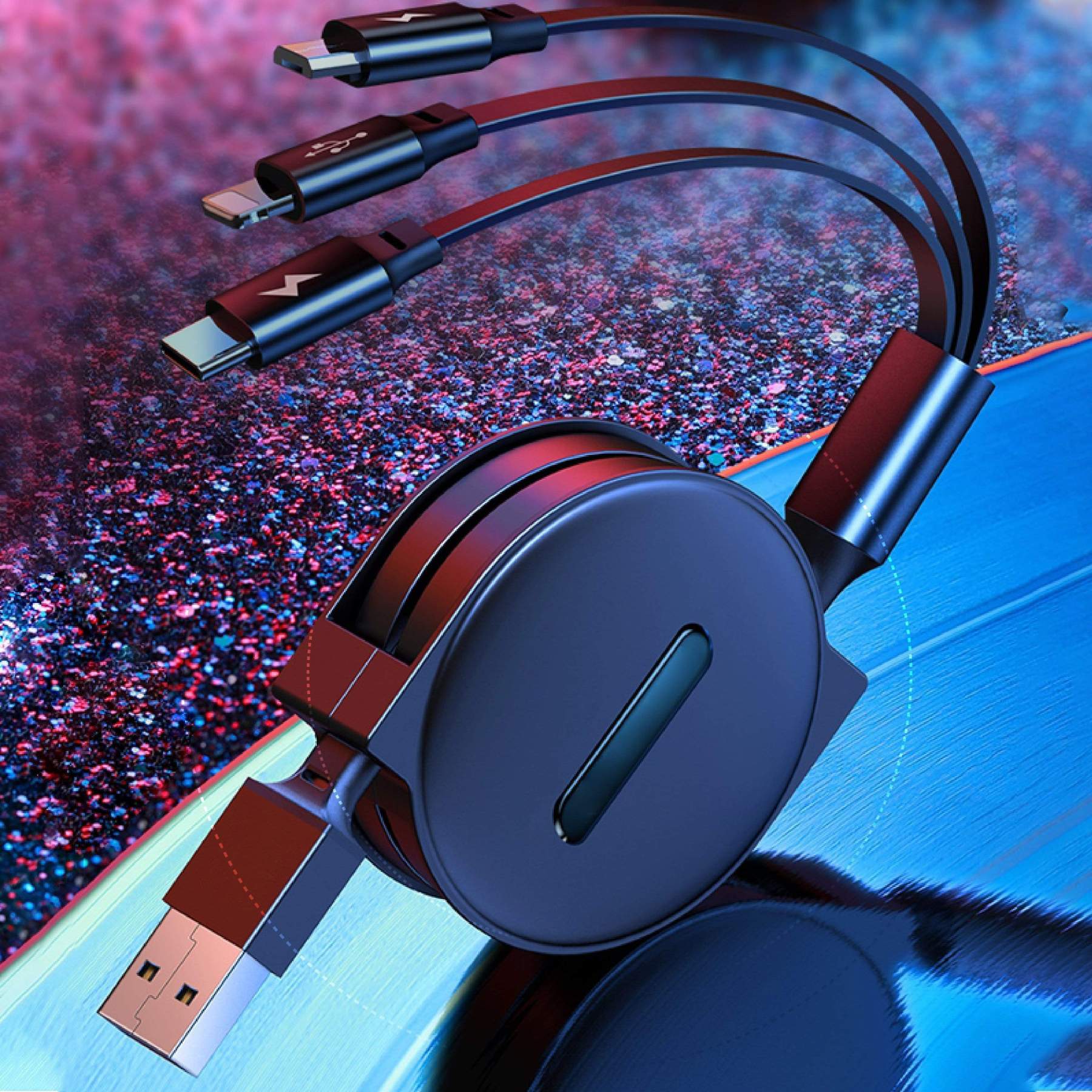 Câble USB rétractable 3 en 1 - [1 acheté = 1 OFFERT]